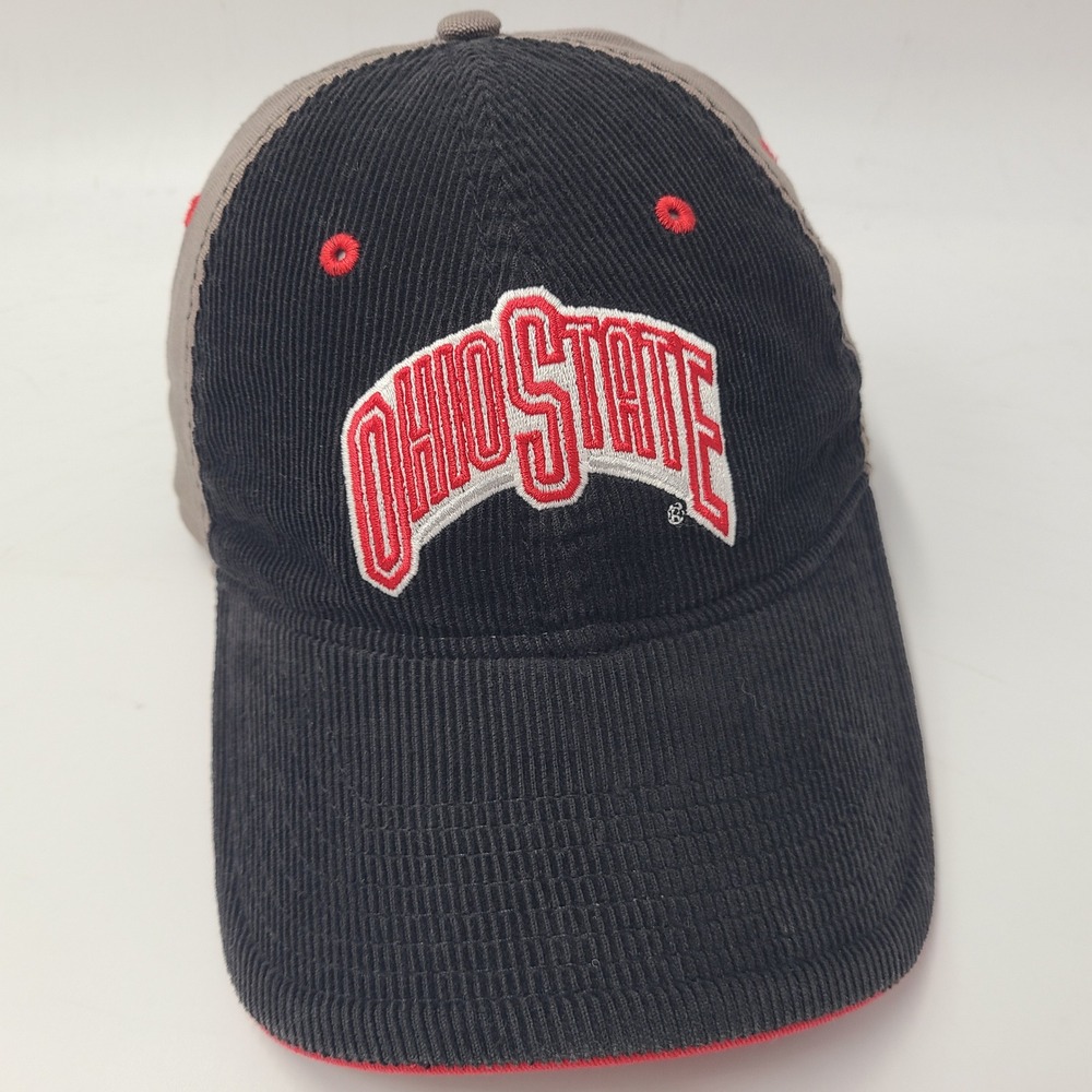 Ohio State Buckeyes Hat Adjustable The Game Black Gray Red NCAA Corduroy OSU Men